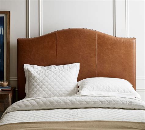 pottery barn leather bed|Leather Beds, Headboards & Bed Frames